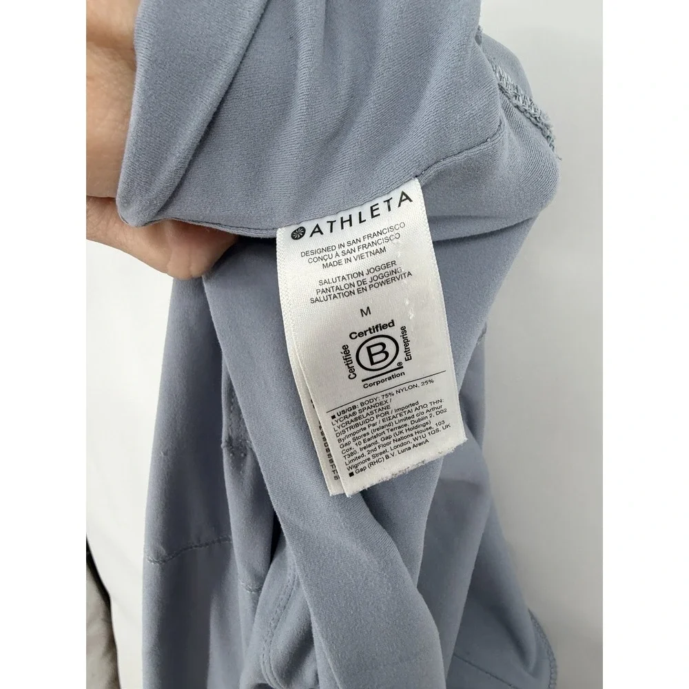 Athleta Salutation High Rise Jogger Pants Women M Blue Stretch Breathable Active